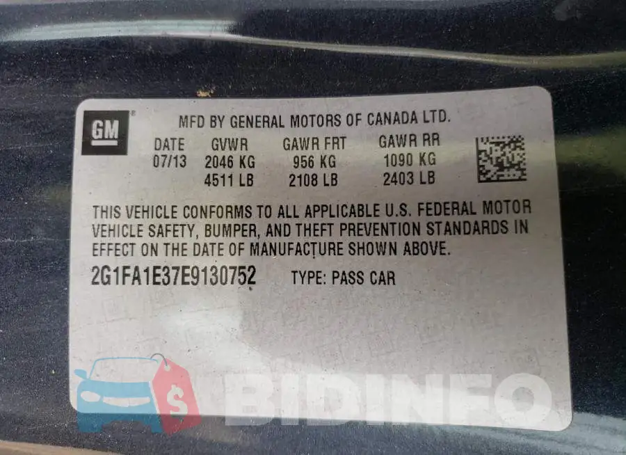 2G1FA1E37E9130752 Photo# 12