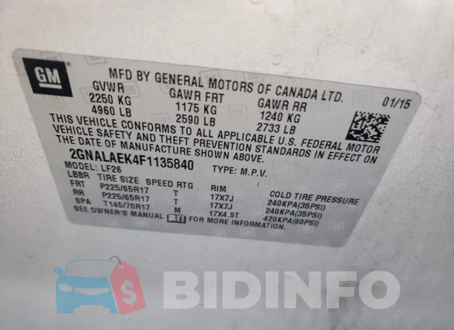 2GNALAEK4F1135840 Photo# 13