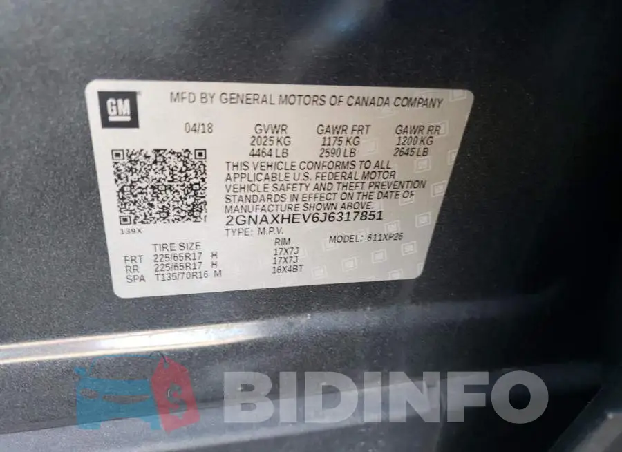 2GNAXHEV6J6317851 Photo# 12