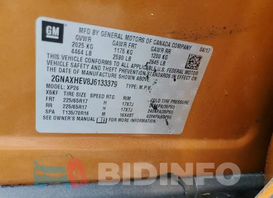 2GNAXHEV8J6133379 Photo# 12