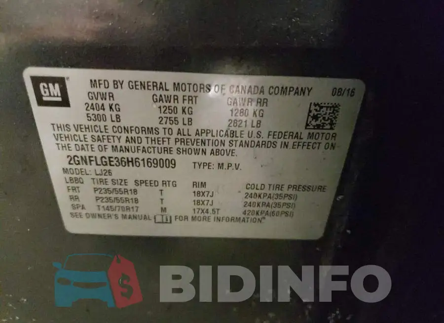 2GNFLGE36H6169009 Photo# 13