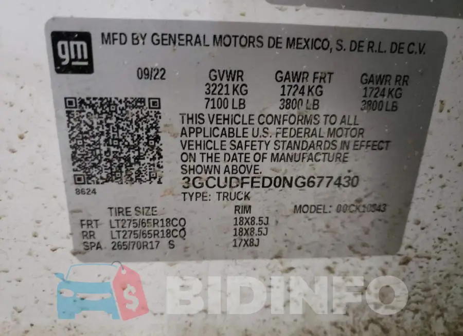 3GCUDFED0NG677430 Photo# 13