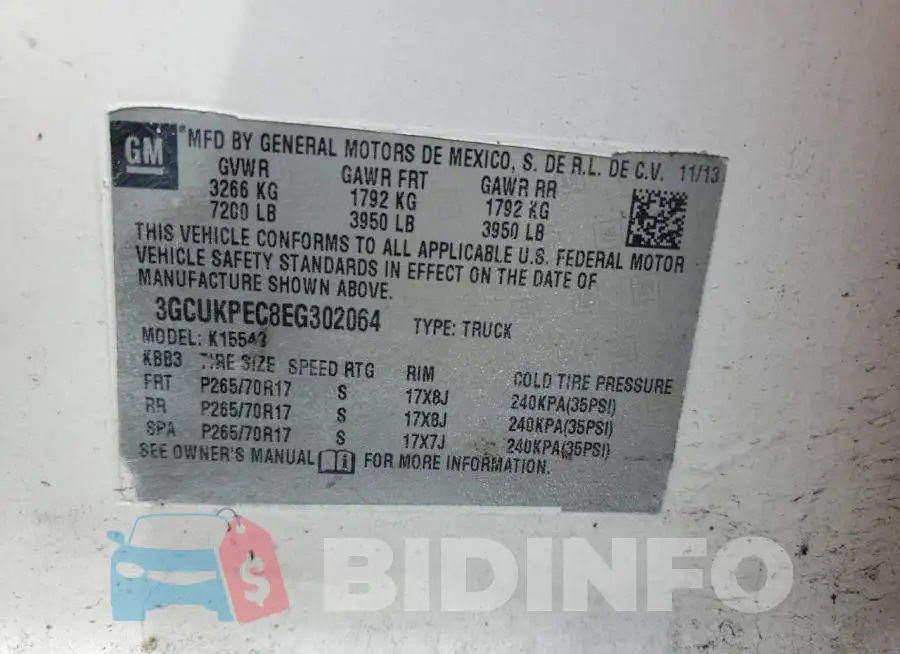 3GCUKPEC8EG302064 Photo# 12