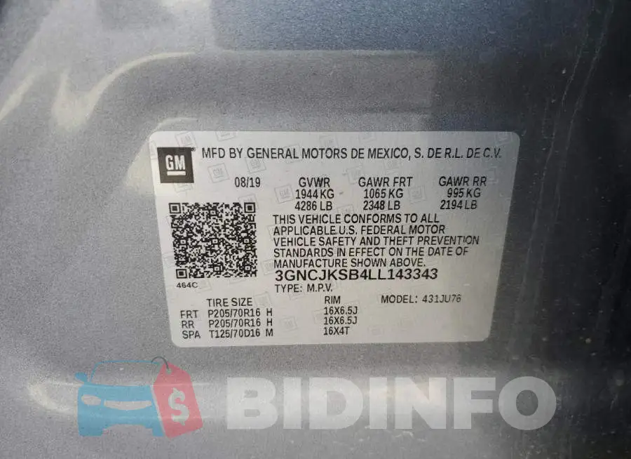 3GNCJKSB4LL143343 Photo# 13