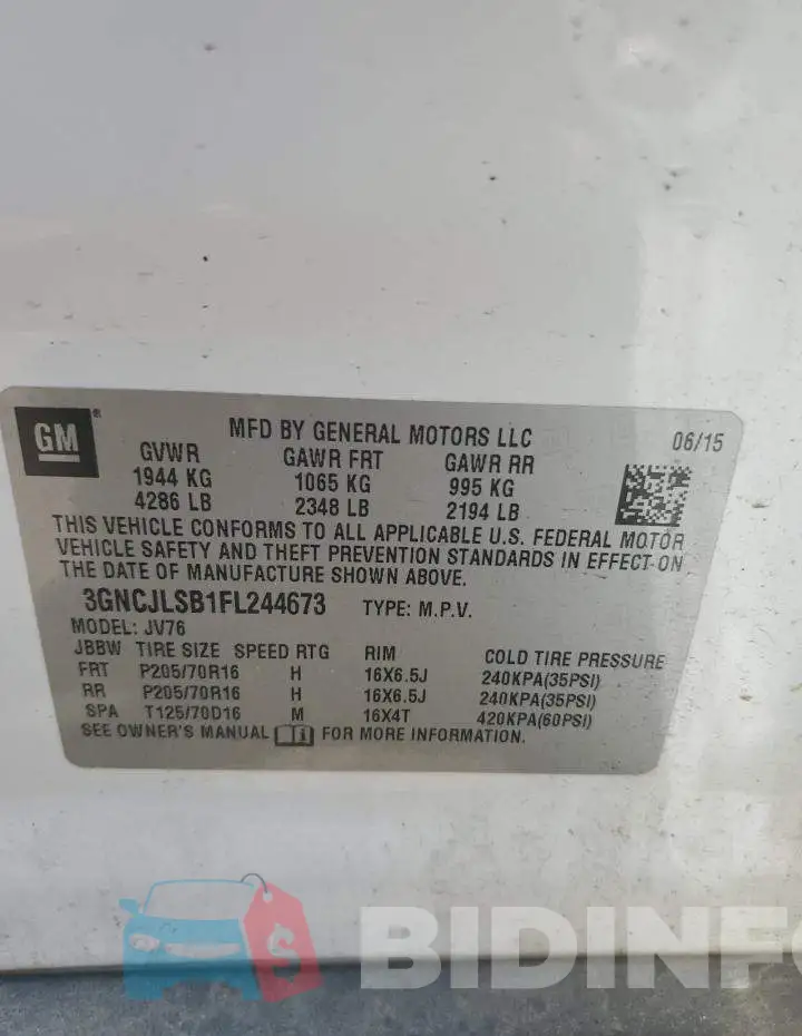 3GNCJLSB1FL244673 Photo# 13