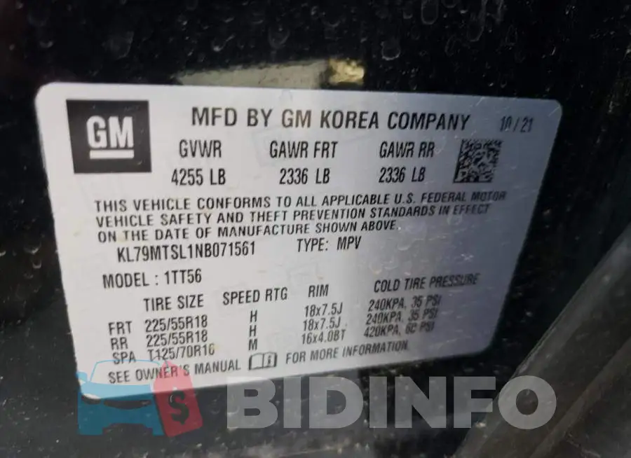 KL79MTSL1NB071561 Photo# 13