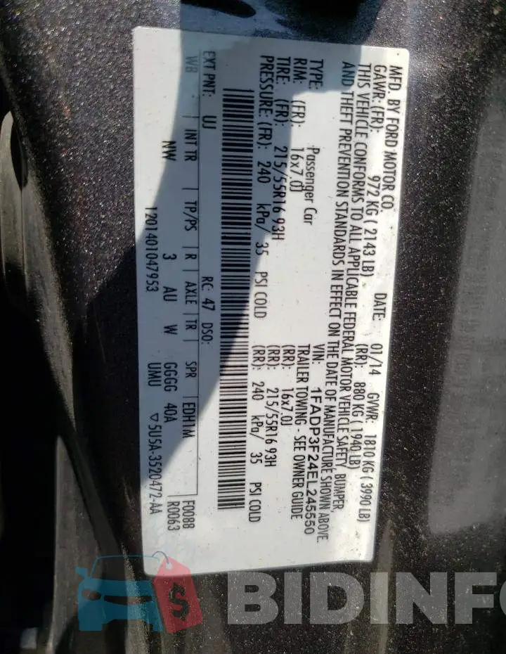 1FADP3F24EL245550 Photo# 12