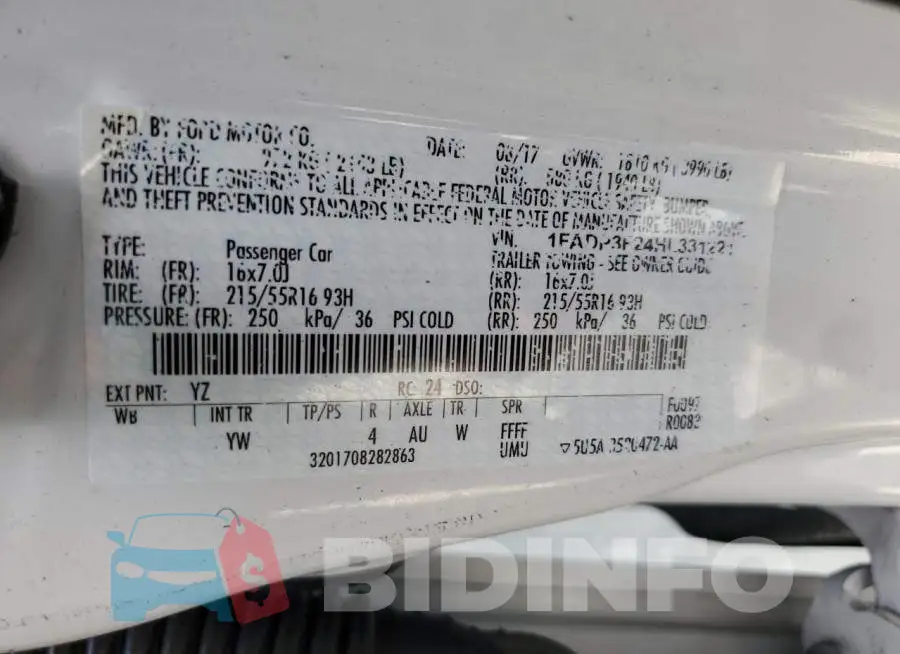 1FADP3F24HL331221 Photo# 12