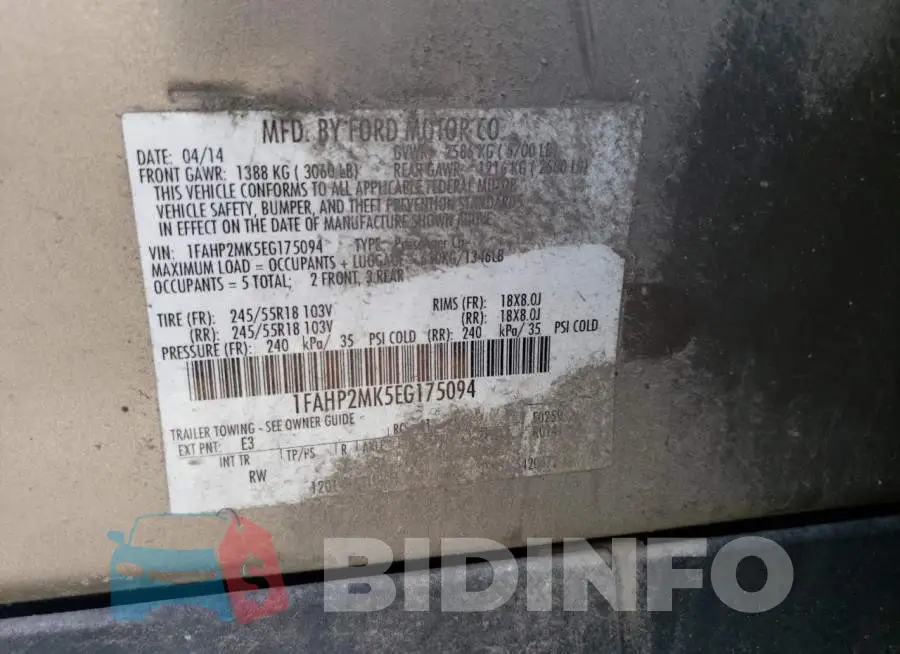 1FAHP2MK5EG175094 Photo# 13