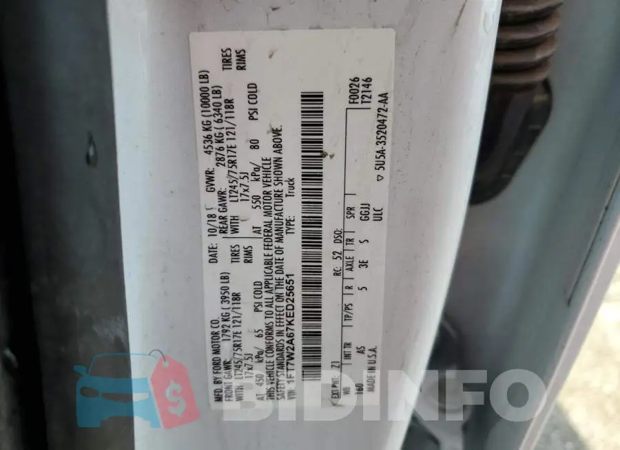 1FT7W2A67KED25651 Photo# 12