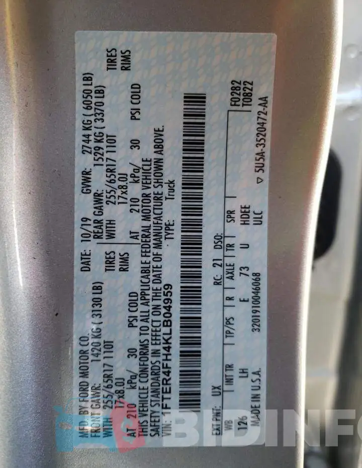 1FTER4FH4KLB04959 Photo# 13