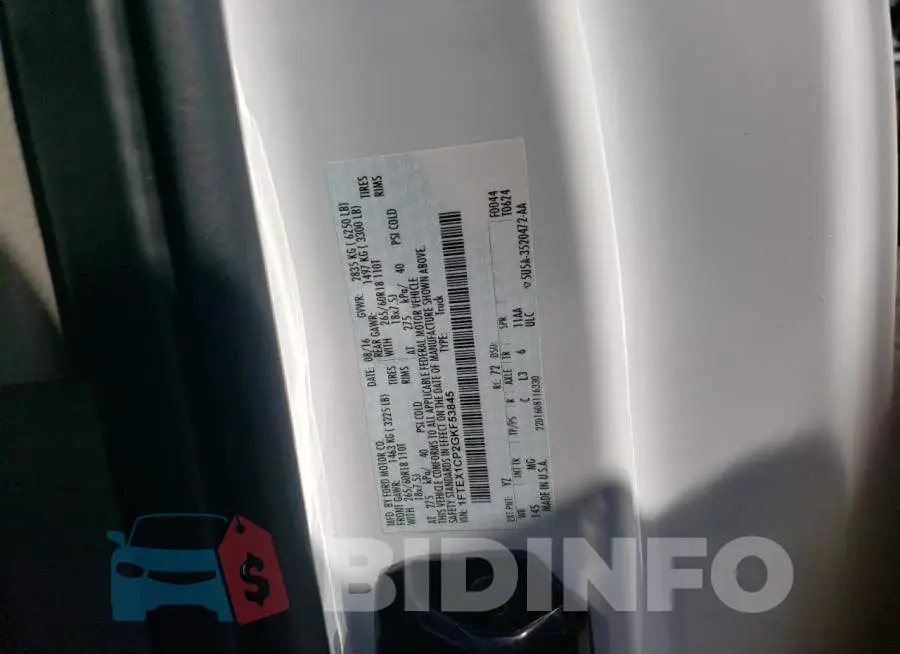 1FTEX1CP2GKF53845 Photo# 12