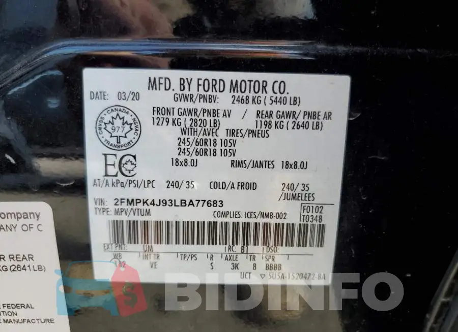 2FMPK4J93LBA77683 Photo# 13