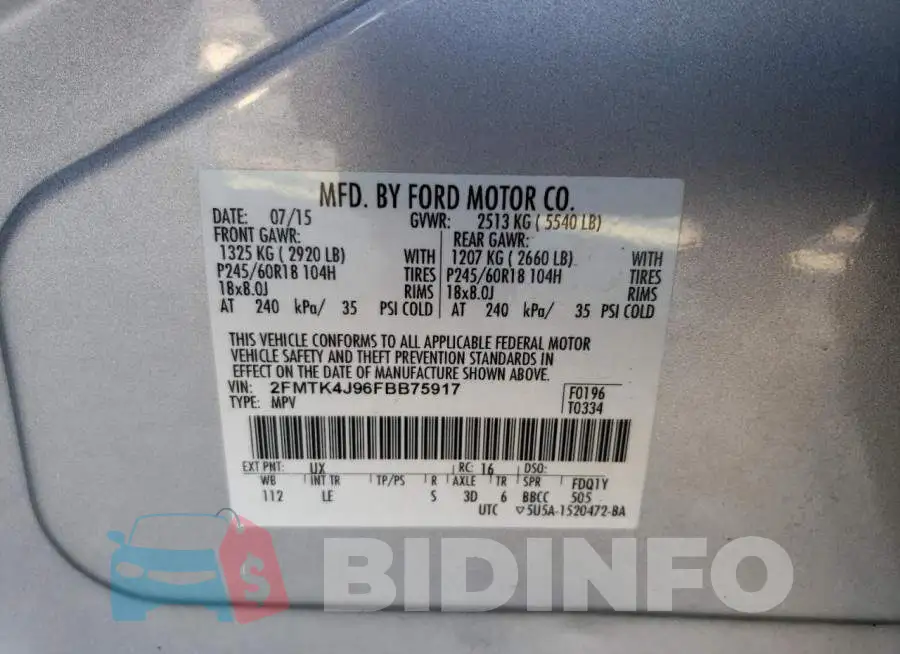 2FMTK4J96FBB75917 Photo# 12