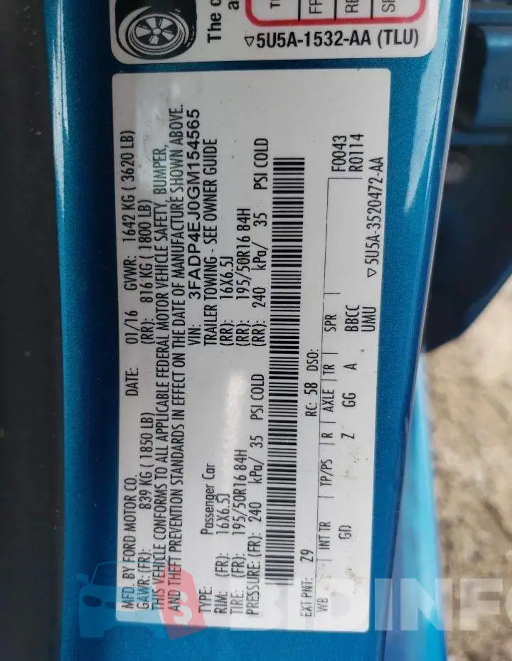 3FADP4EJ0GM154565 Photo# 12