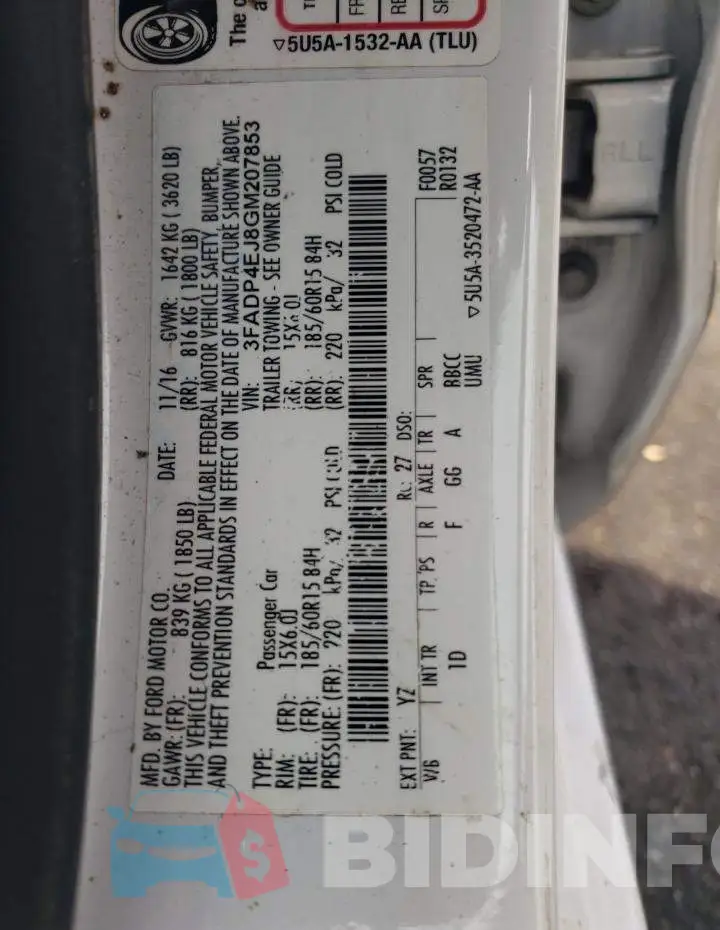 3FADP4EJ8GM207853 Photo# 13