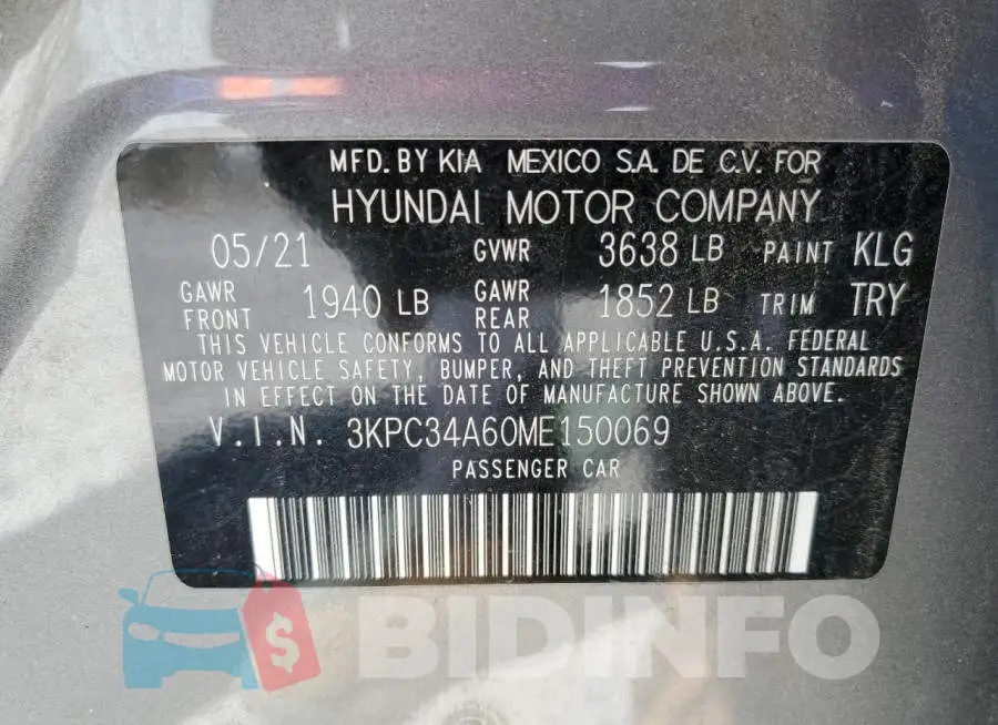 3KPC34A60ME150069 Photo# 12