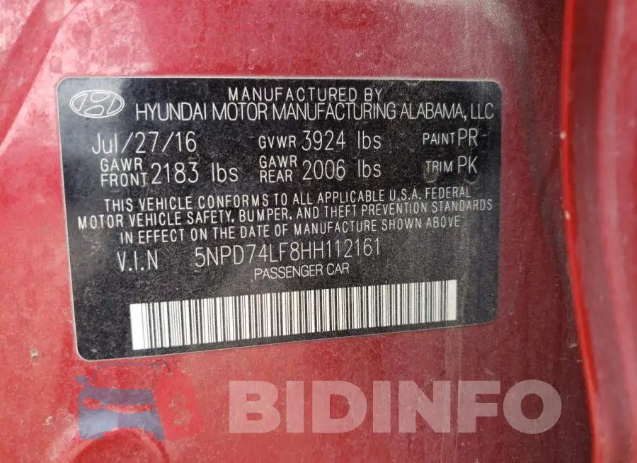 5NPD74LF8HH112161 Photo# 12