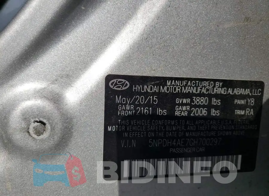 5NPDH4AE7GH700297 Photo# 12