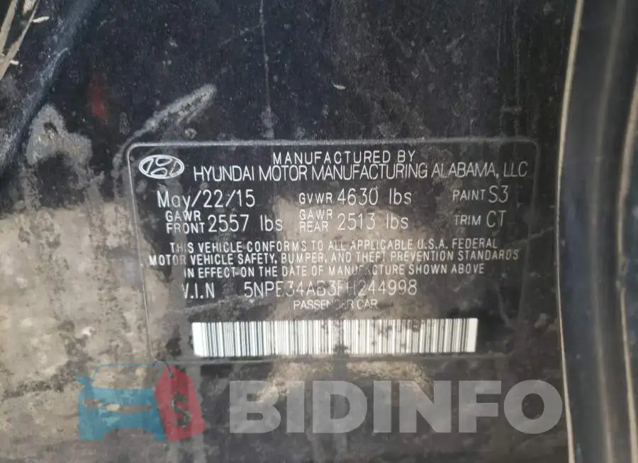 5NPE34AB3FH244998 Photo# 10