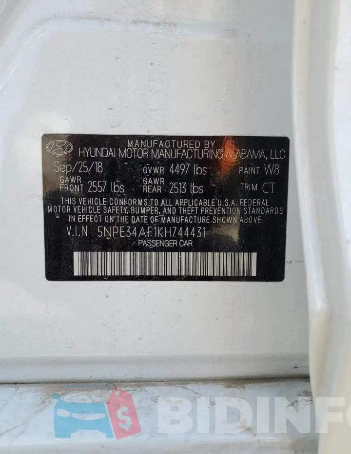 5NPE34AF1KH744431 Photo# 12