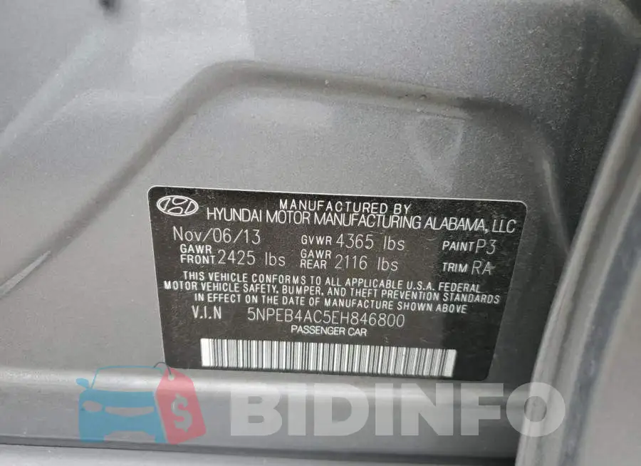 5NPEB4AC5EH846800 Photo# 12