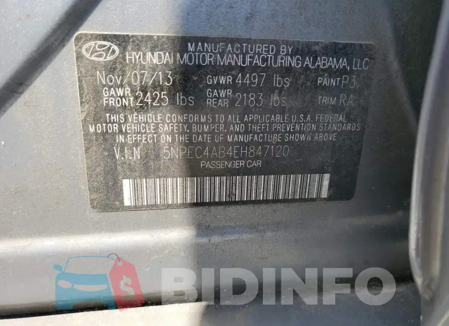 5NPEC4AB4EH847120 Photo# 13