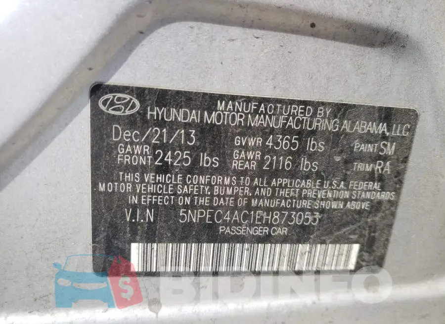 5NPEC4AC1EH873053 Photo# 12