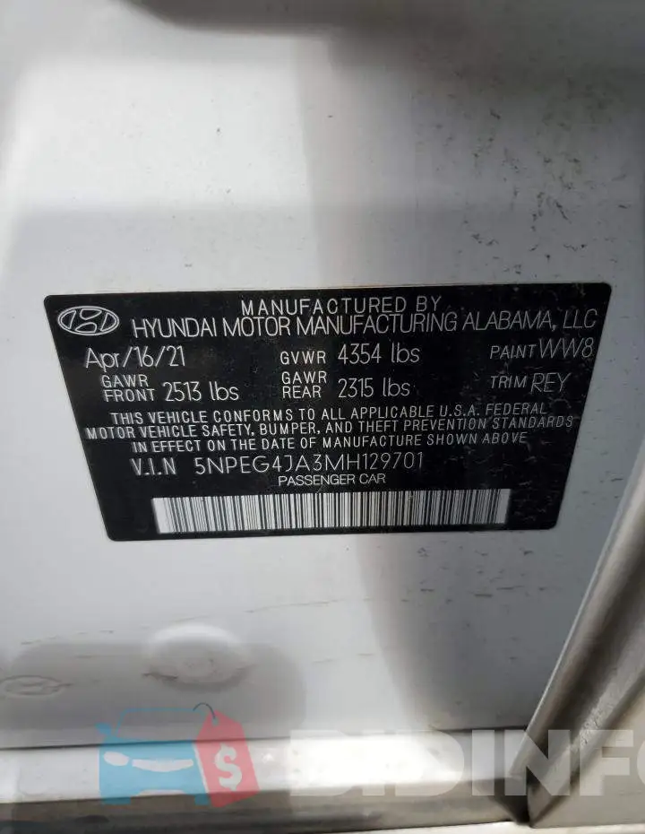 5NPEG4JA3MH129701 Photo# 13