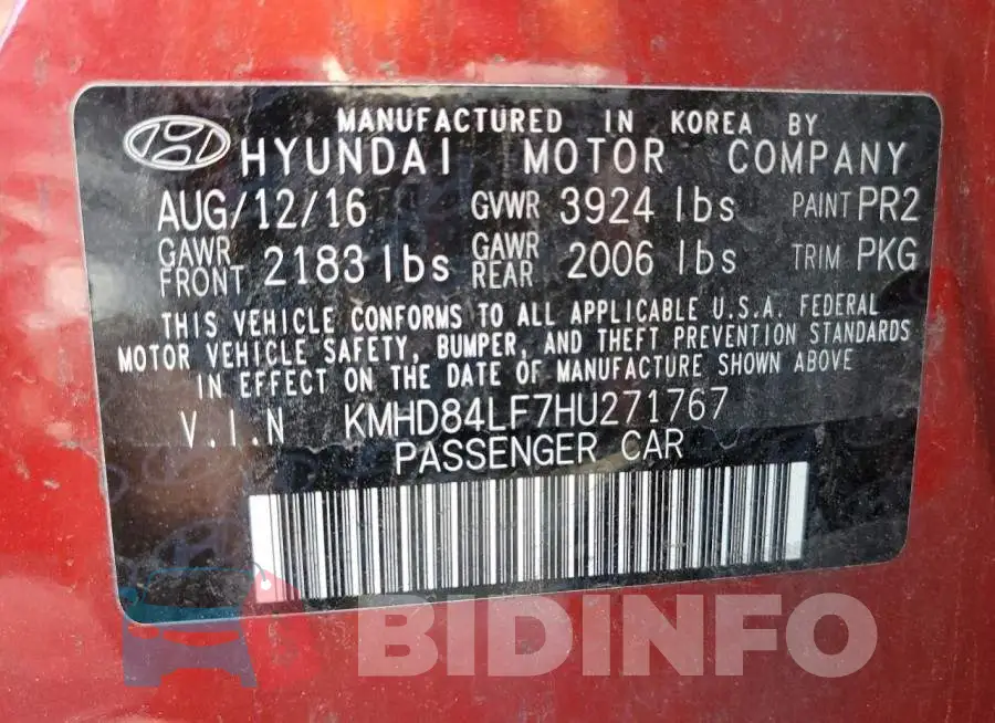KMHD84LF7HU271767 Photo# 12