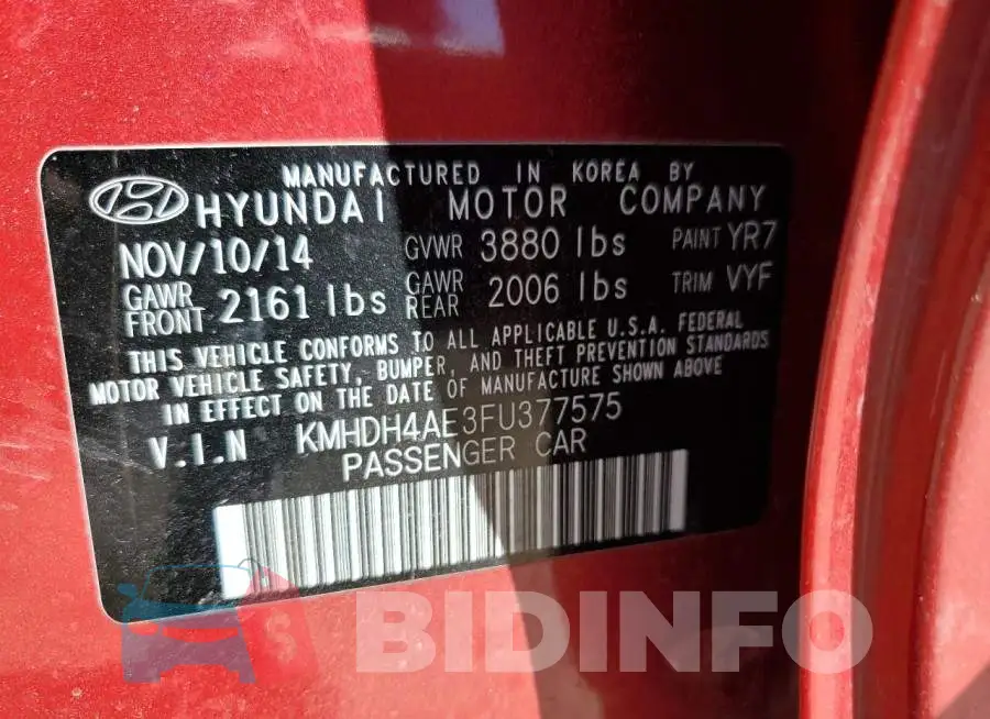 KMHDH4AE3FU377575 Photo# 12