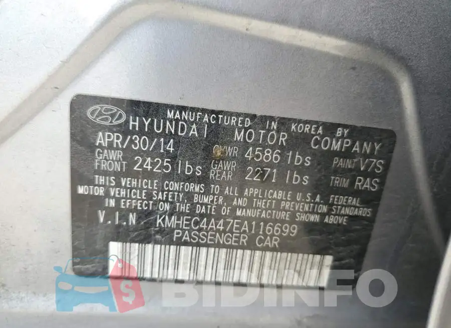 KMHEC4A47EA116699 Photo# 10