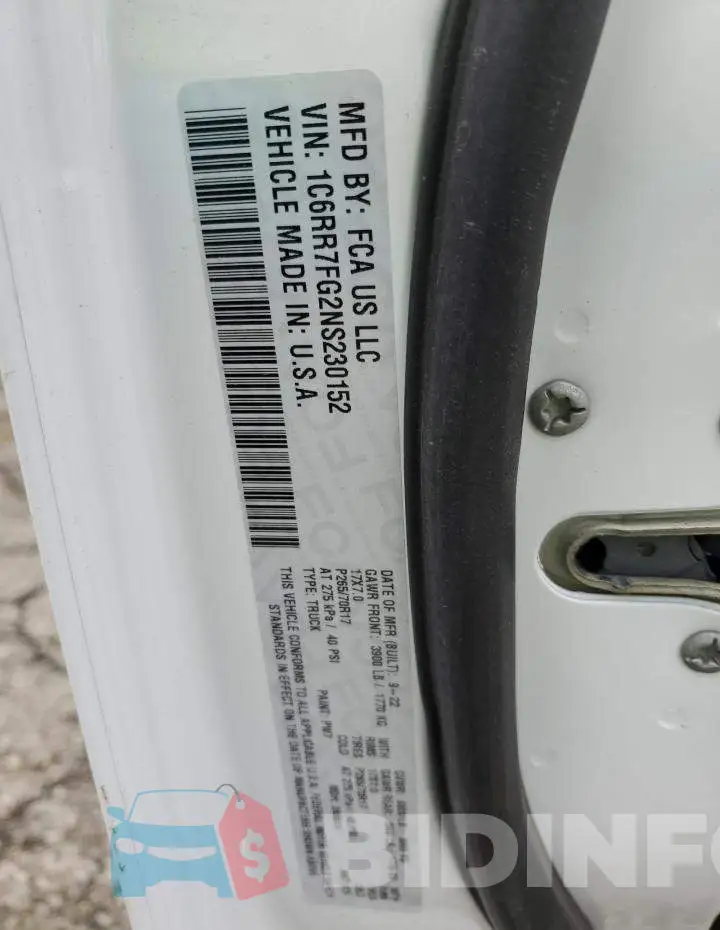 1C6RR7FG2NS230152 Photo# 13