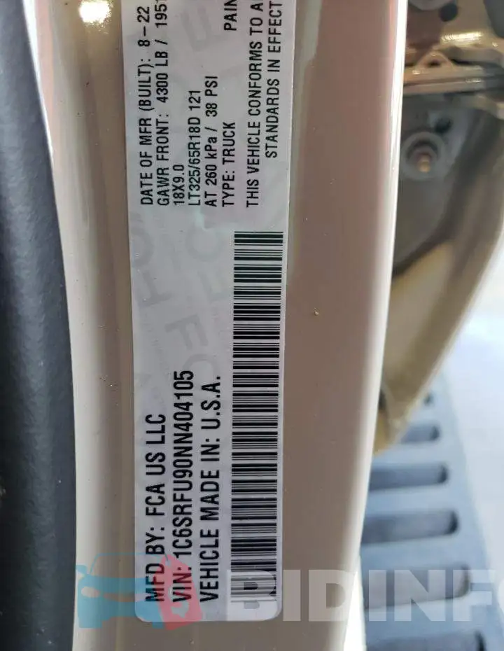 1C6SRFU90NN404105 Photo# 12