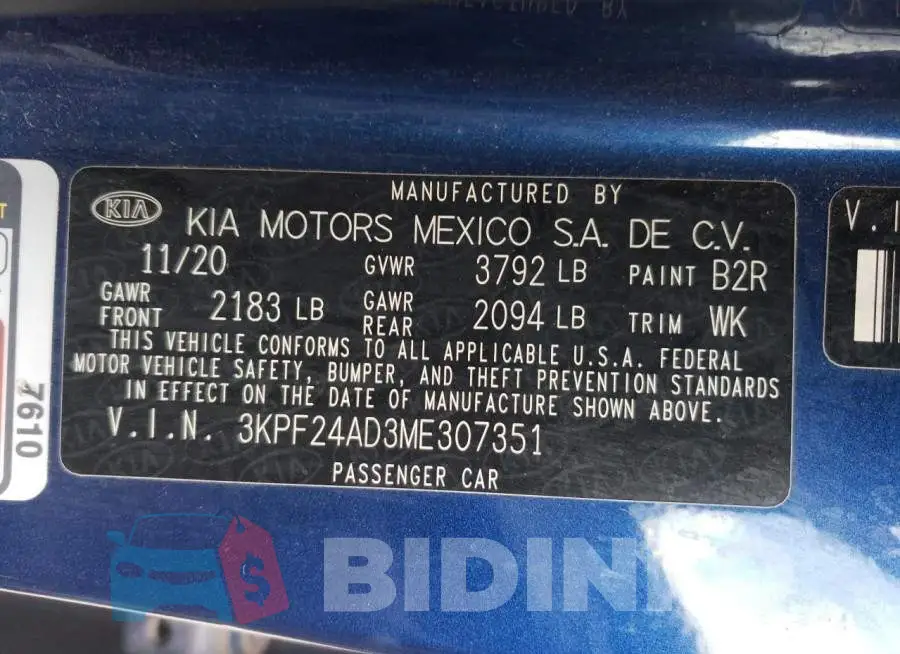 3KPF24AD3ME307351 Photo# 12