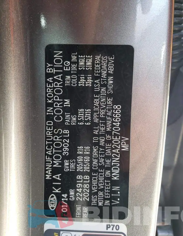 KNDJN2A20E7046668 Photo# 13