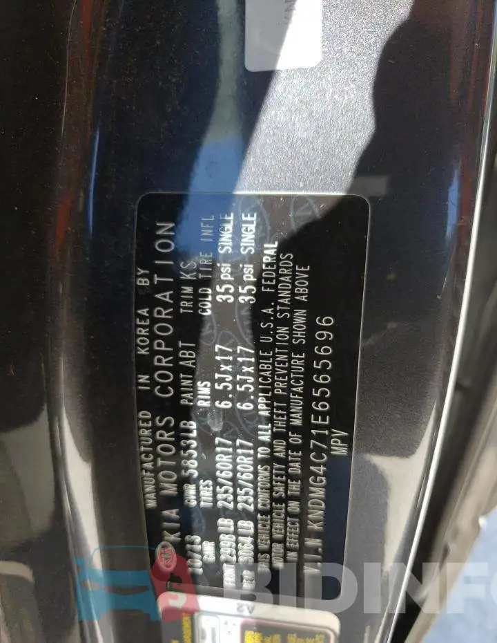 KNDMG4C71E6565696 Photo# 13