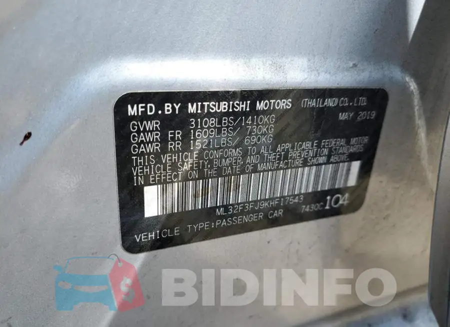ML32F3FJ9KHF17543 Photo# 12