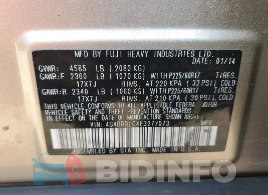 4S4BRBLC4E3277073 Photo# 13