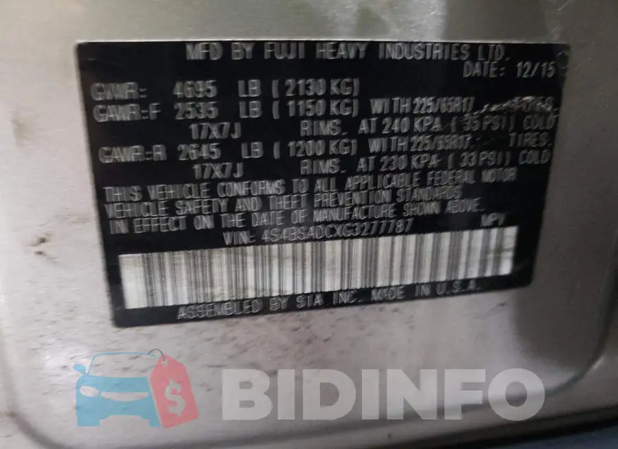 4S4BSADCXG3277787 Photo# 13