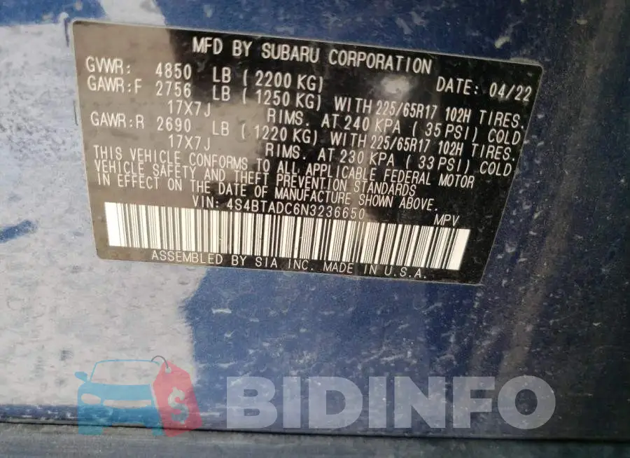 4S4BTADC6N3236650 Photo# 12