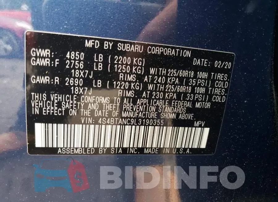 4S4BTANC9L3190355 Photo# 14