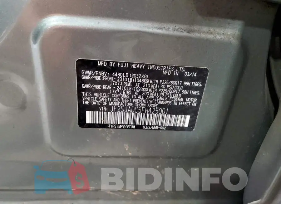 JF2SJADC5FH425001 Photo# 12