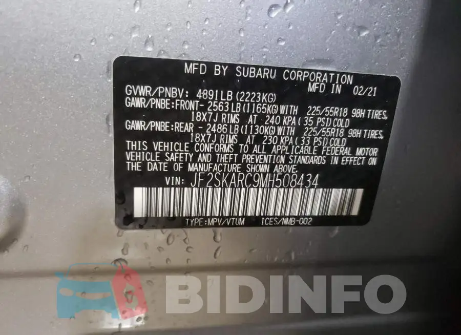 JF2SKARC9MH508434 Photo# 13