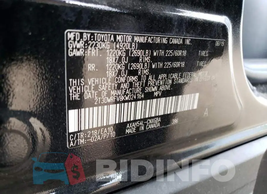 2T3DWRFV8KW024164 Photo# 13