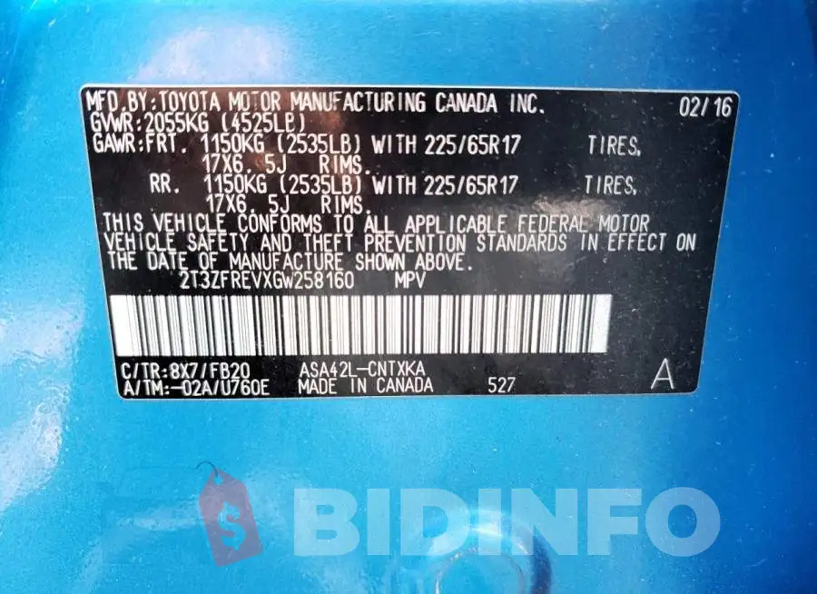 2T3ZFREVXGW258160 Photo# 12