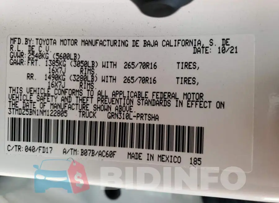 3TMDZ5BN1NM122805 Photo# 12