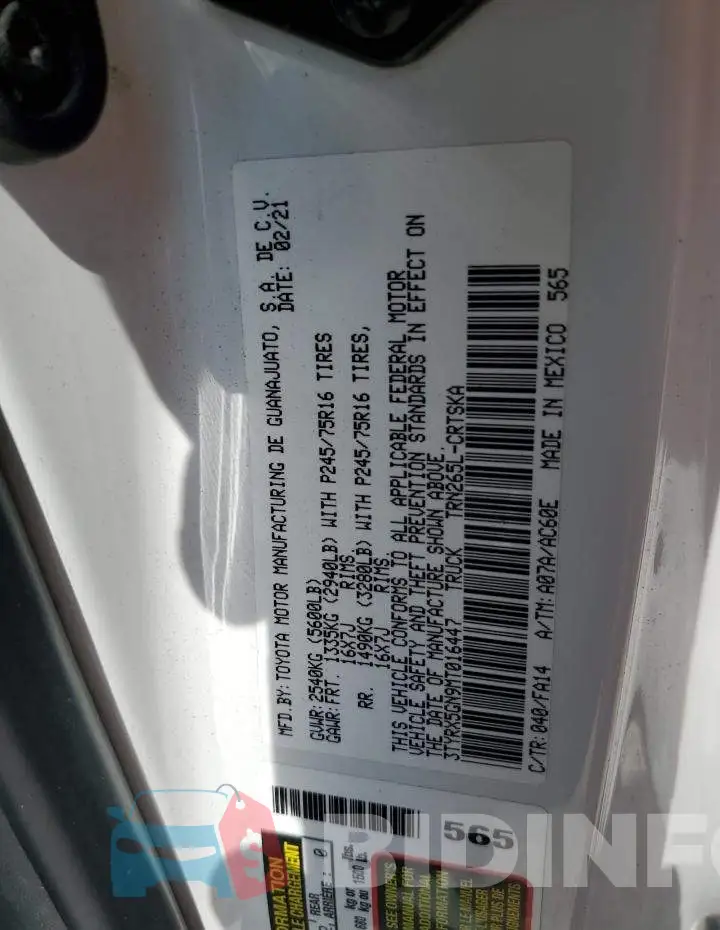 3TYRX5GN9MT016447 Photo# 12