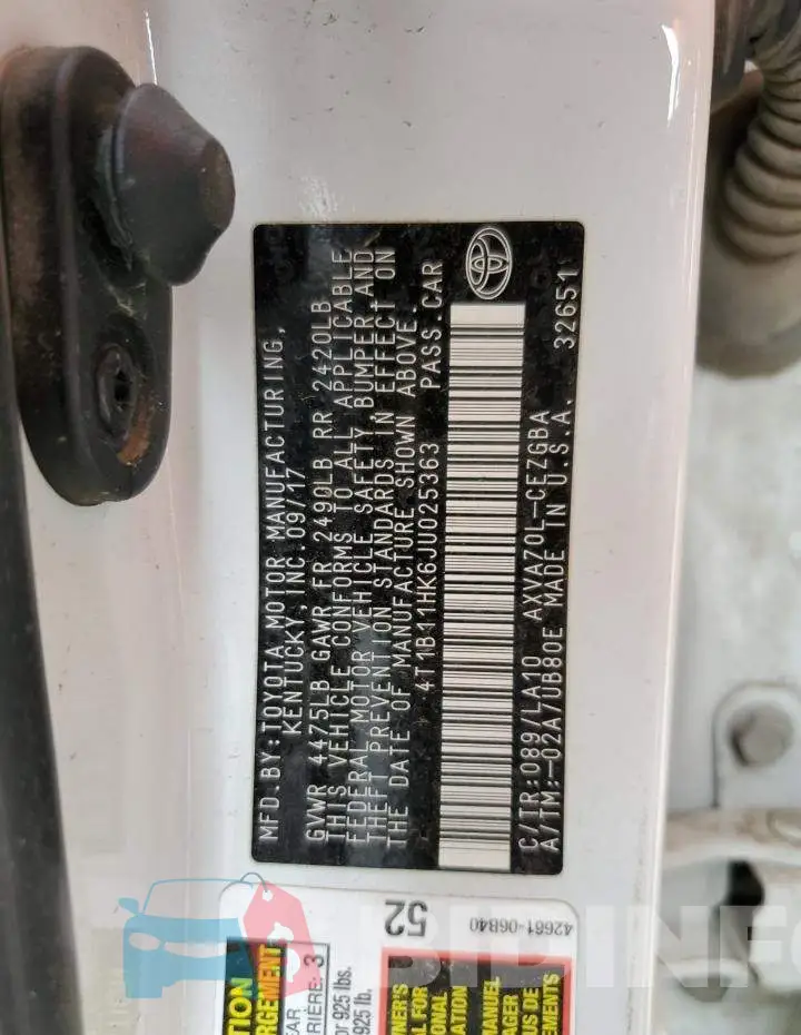 4T1B11HK6JU025363 Photo# 13