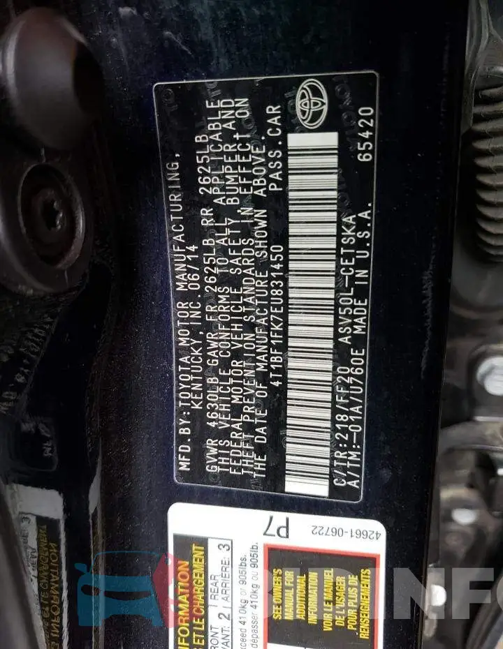 4T1BF1FK7EU831450 Photo# 13